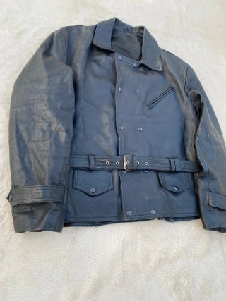 Chaqueta Cuero Vintage Biker Piel Vacuno Negra