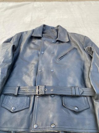 Chaqueta Cuero Vintage Biker Piel Vacuno Negra