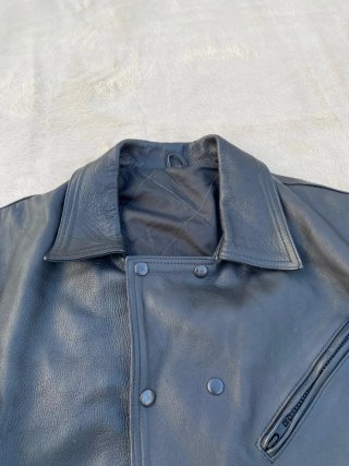 Chaqueta Cuero Vintage Biker Piel Vacuno Negra