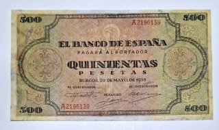 500 Pesetas 1938 Serie A219