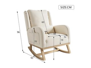 Mecedora Beige Tela y Madera
