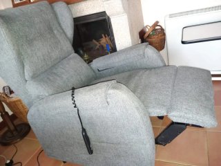 Butaca reclinable tela gris 4 posiciones
