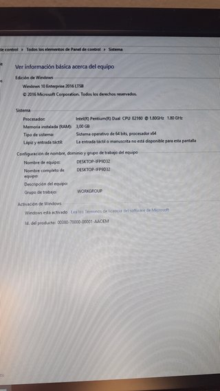 Ordenador HP Pentium Dual Core Windows 10