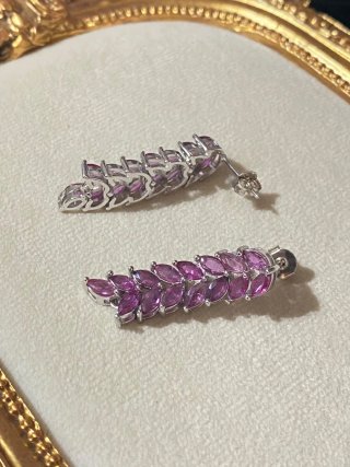 Pendientes Plata con Rubí Natural
