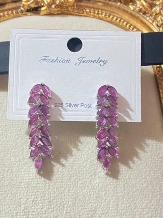 Pendientes Plata con Rubí Natural