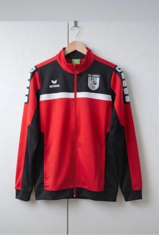 Chaqueta deportiva Erima roja y negra