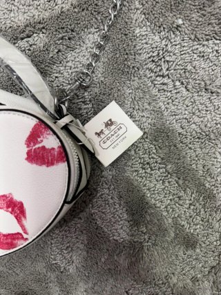 Bolso Corazón Coach Labios Rosa Blanco