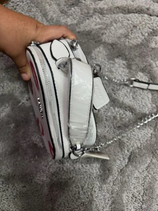 Bolso Corazón Coach Labios Rosa Blanco
