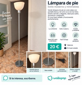Lámpara de pie de aluminio