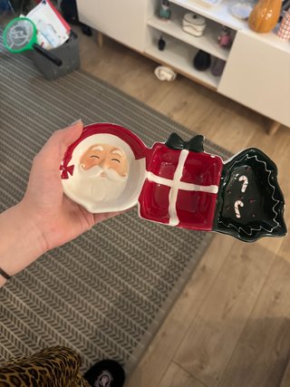 Plato Navideño Cerámica Santa Claus
