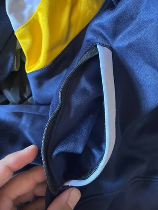 Felpa Nike con cappuccio blu e gialla