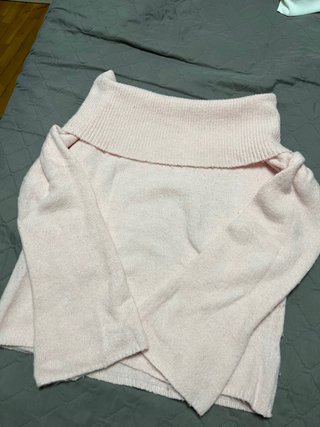 Jersey rosa cuello vuelto