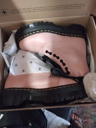 Botas Dr. Martens Rosa Piel Plataforma