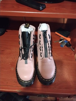 Botas Dr. Martens Rosa Piel Plataforma