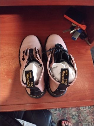 Botas Dr. Martens Rosa Piel Plataforma