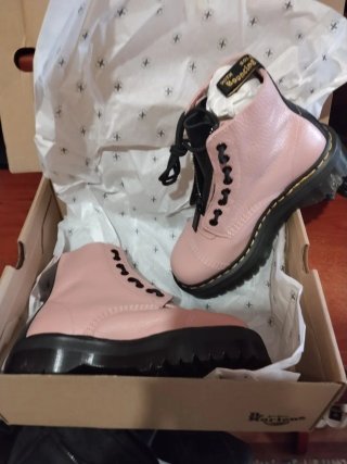 Botas Dr. Martens Rosa Piel Plataforma
