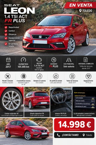 SEAT Leon FR Plus -  2017 - Unico dueño