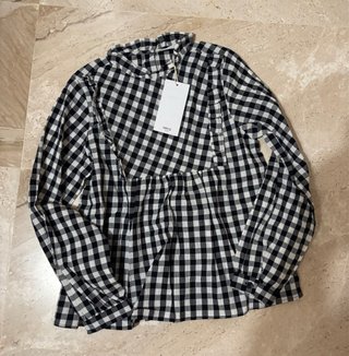 Camisa cuadros niña Mango T. 7-8 años