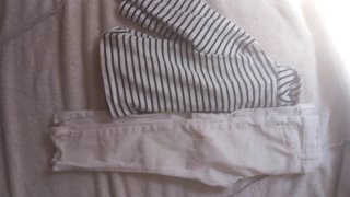 Conjunto Chaqueta Rayas y Pantalón Blanco