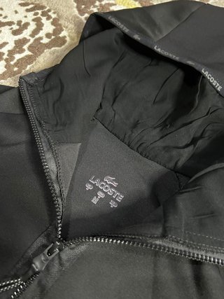 Sudadera Técnica Lacoste Negra con Cremallera