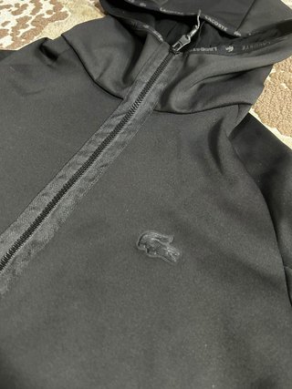 Sudadera Técnica Lacoste Negra con Cremallera