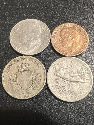 Lote 4 Monedas 🇮🇹 Italia Vittorio Emanuele III
