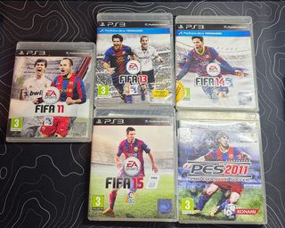 set de 5 Juegos PS3 FIFA 11, 13, 14, 15 y PES2011