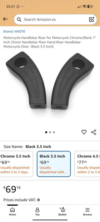 Elevadores de manillar tipo pullback para moto