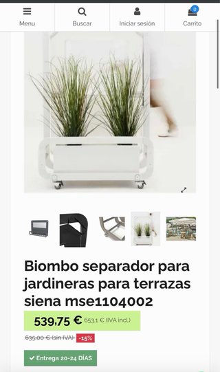 Biombo separador terraza exterior