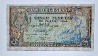 5 Pesetas 1940 Serie A746