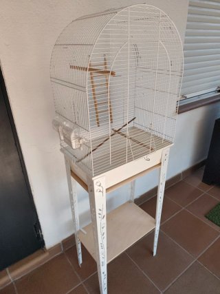 Jaula para periquitos blanca