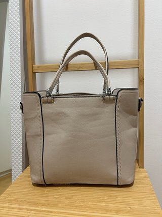 Bolso shopper gris/beige