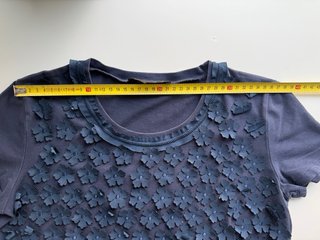 Weekend Max Mara T-shirt Blu Notte Fiori 3D Tg S