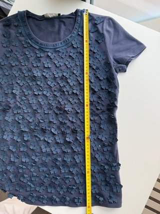 Weekend Max Mara T-shirt Blu Notte Fiori 3D Tg S