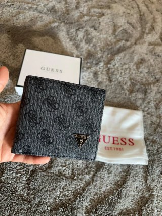 Billetera Guess Hombre Negra y Gris
