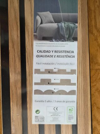 Revestimiento pared palillería MDF 3D