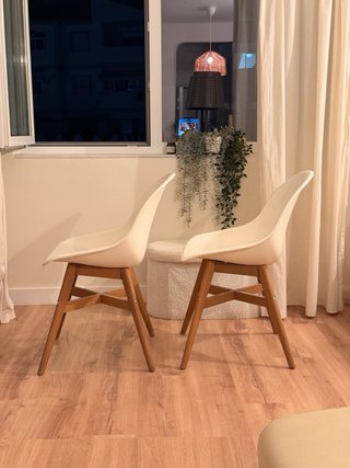 2 Sillas IKEA FANBYN blancas patas madera