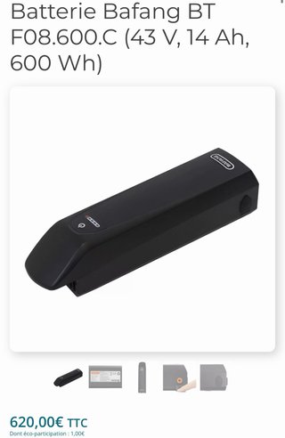 Batería Bafang BT F08.600.C 43V 14Ah