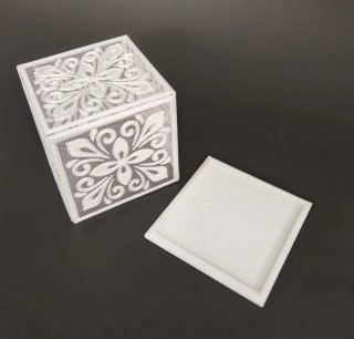 Caja decorativa 3D diseño encaje/Tul