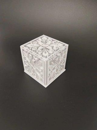 Caja decorativa 3D diseño encaje/Tul