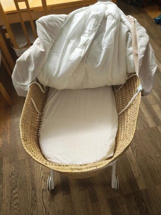 Cuna de bebé con carrito plegable