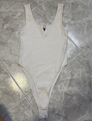 Body canalé blanco talla única