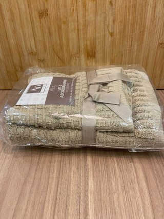 Set 2 Asciugamani Cotone Beige