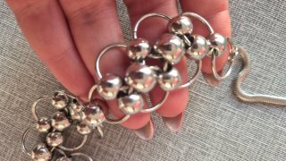 Collana Argento con Sfere e Cerchi