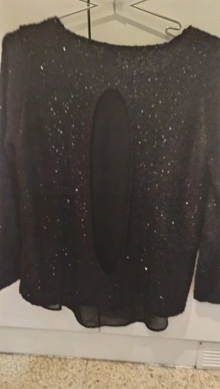 Jersey mujer lentejuelas negro talla única