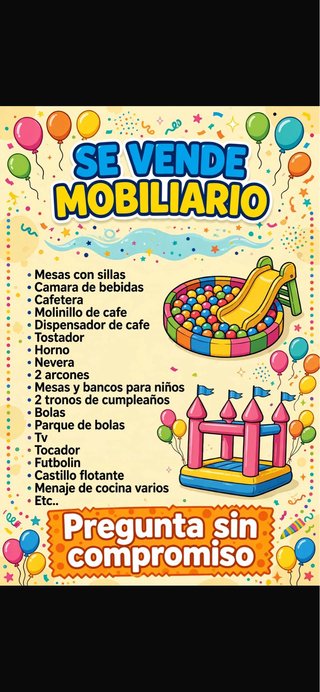 Se vende mobiliario de parque de bolas