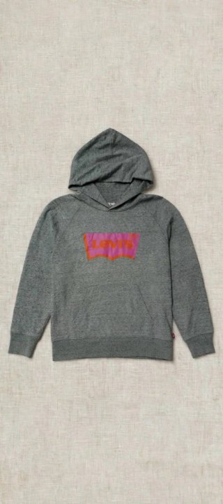 Felpa Levi's grigia logo rosa tg S