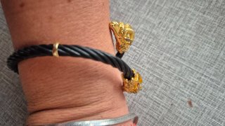 Bracciale Uomo Testa pitone Oro Nero