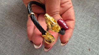Bracciale Uomo Testa pitone Oro Nero