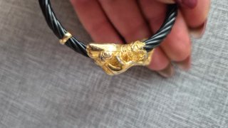 Bracciale Uomo Testa pitone Oro Nero